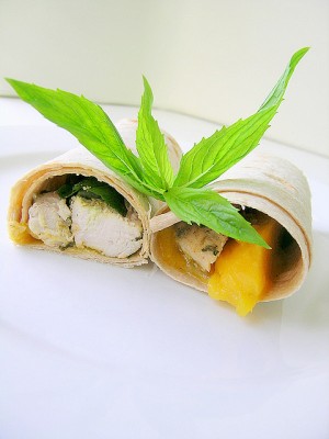 délicieux wrap mangues et poulet