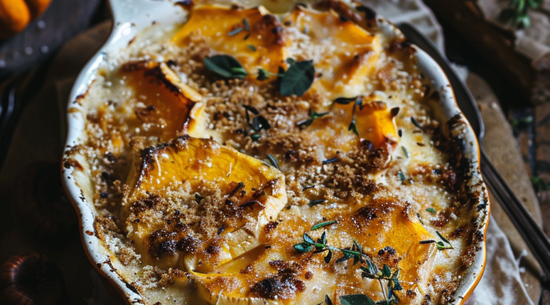 Gratin de châtaignes et potimarron