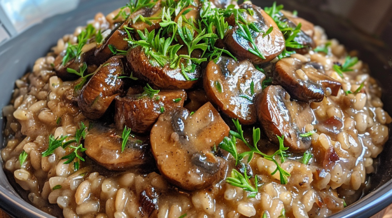 Risotto aux châtaignes et champignons