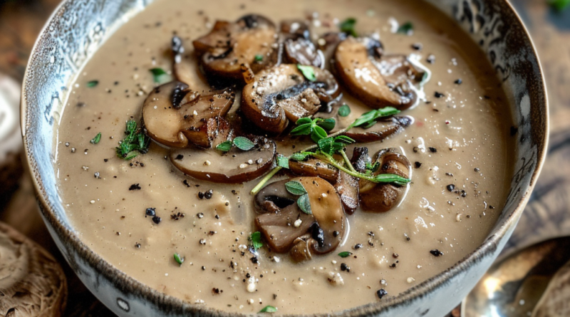 Veloute de châtaignes et champignons